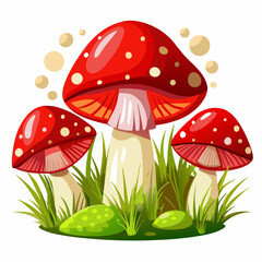 Mushroom Vector White Background