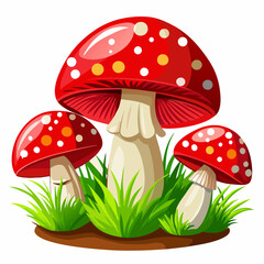 Mushroom Vector White Background