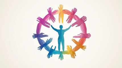 Obraz premium Gender Equality Symbols with Diverse Hands Vector, Equal Rights for All Genders 