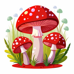 Mushroom Vector White Background
