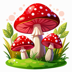 Mushroom Vector White Background