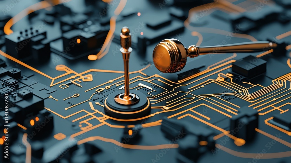 Fototapete Navigating a digital map to a low-resolution court location interactive guide in a tech-driven environment