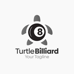Obraz premium Turtle Billiard Logo Design Template. Good for Business, Agency, Community and Organization. 
