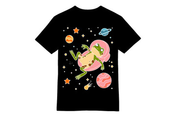 Cosmic Frog Astronaut Space Adventure T-shirt Design © Sabbir