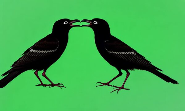 two birds kissing and forming a heart with their bodies