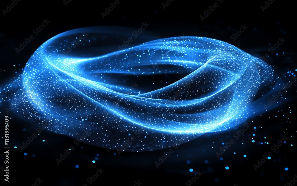 Fototapete a dynamic abstract blue network, featuring glowing points and interconnected lines, symbolizing a hi