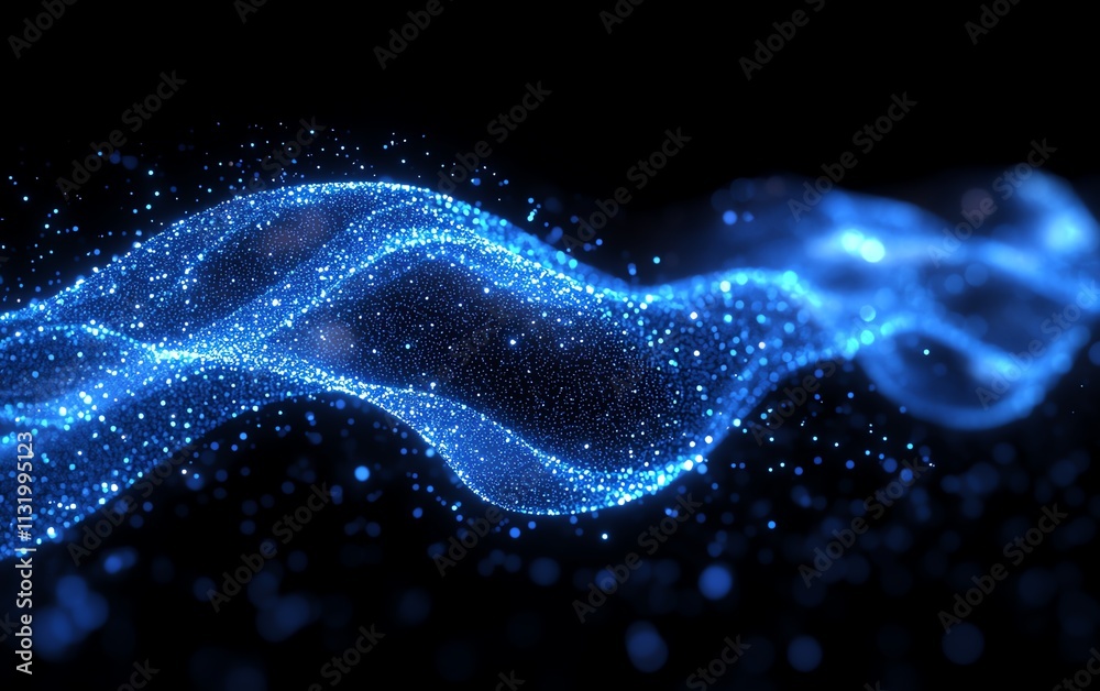 Aufkleber A dynamic abstract blue network, featuring glowing points and interconnected lines, symbolizing a hightech digital concept