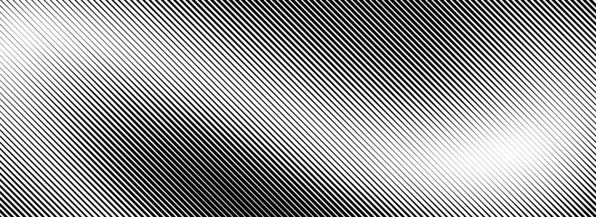 Fading lines gradient texture. Black diagonal stripes gradation background. Thin and thick vanishing slanted pattern backdrop. Oblique parallel strokes wallpaper for overlay, print, cover. Vector