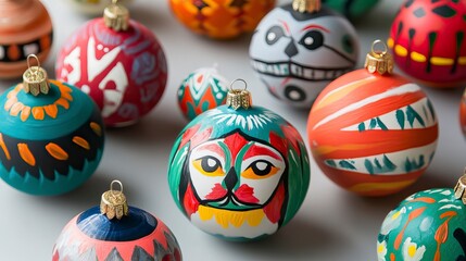 Hand-Painted Global Cultural Ornaments for Christmas Cultural Ornament Collection, Cultural Ornament Collection, Happy Christmas day, Winter vibe 