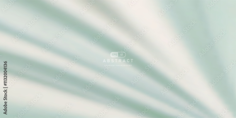 Poster Soft abstract background with light green and white gradient lines creating smooth and calming visual effect. Perfect for modern designs, presentations, or digital art