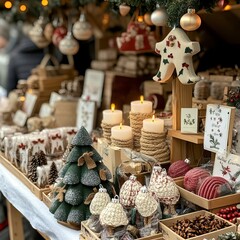 Handcrafted Ornaments and Gifts at Christmas Market Stall Christmas Market Stalls, Christmas Market Stalls, Happy Christmas day, Winter vibe 