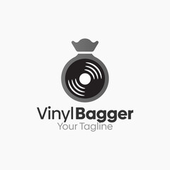 Fototapeta premium Vinyl Bagger Logo Design Template. Good for Business, Agency, Community and Organization. 