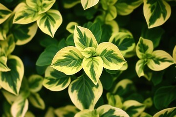Obraz premium Close-up of vibrant green and yellow leaves.