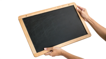 hand holding a blackboard