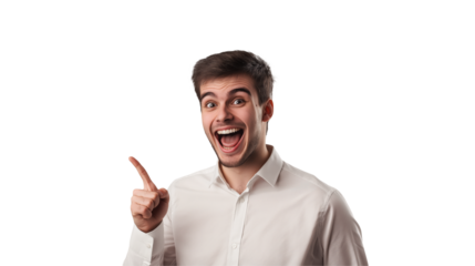 Portrait of a happy young man with an open m Copy gigapixel high fidelity