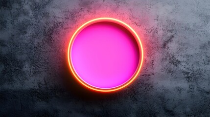Neon Circle on Textured Surface with Glow Effect