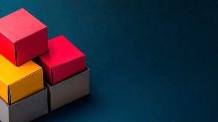 Obraz premium Colorful Boxes on Dark Background