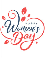 Obraz premium minimalist happy women's day t-shirt typography design.