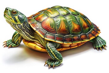 Fototapeta premium Turtle logo design: A whimsical blend of hand-drawn architecture, ideal for graphic prints and card designs.