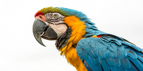 Obraz premium Its strong, curved beak and expressive eyes highlight its intelligent and inquisitive nature. 