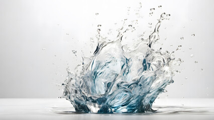 A refreshing splash of water against a clean white background.