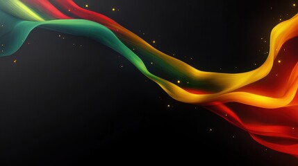 Juneteenth Celebration Background Abstract Design Flowing Stripes Red Yellow Green