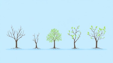 Obraz premium Tree growth stages.