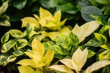 Obraz premium Lush green and yellow foliage in a vibrant arrangement.