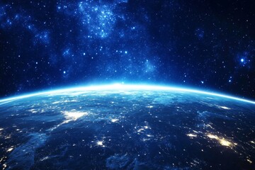 Obraz premium A stunning view of earth from the lunar surface capturing the beauty of our blue planet