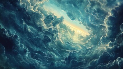 Fototapeta premium A Sea of Clouds with a Glimmer of Light