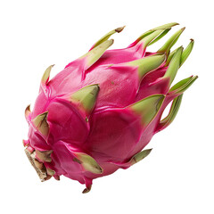 "Exotic Tropical Dragonfruit: Juicy Whole Pitaya Isolated on Transparent Background"