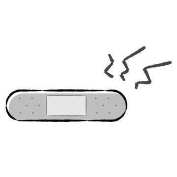 gray bandage with pain lines clip art preview