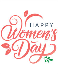 minimalist happy women's day t-shirt typography design.