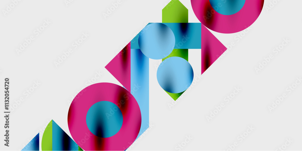 Poster Vibrant abstract background circles with smooth gradients, creating a dynamic and modern design. Ideal for creative, tech, or contemporary-themed projects
