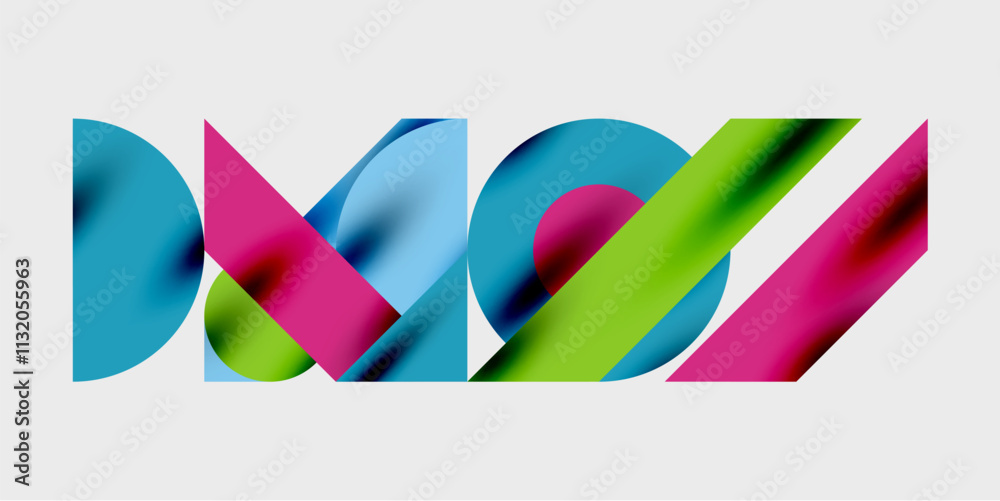 Aufkleber Vibrant abstract background circles with smooth gradients, creating a dynamic and modern design. Ideal for creative, tech, or contemporary-themed projects