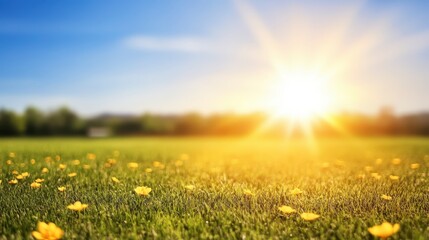 Sunny Meadow Spring Flowers Golden Hour Nature Scene