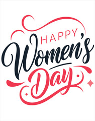 minimalist happy women's day t-shirt typography design.