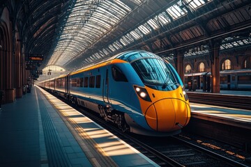 Vibrant Railway Station Scene with Modern Train in Katowice Poland June 2025