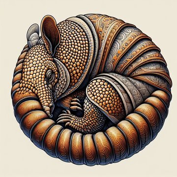 Armadillo curled into a ball &ndash; An armadillo rolled into a tigh