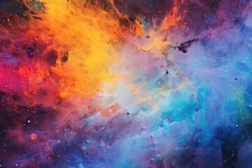 Fototapeta premium Abstract Cosmic Nebula Swirling Colors And Light