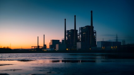 Obraz premium Yekaterinburg . Industrial production area on a blue sky background . The concept of environmental pollution .
