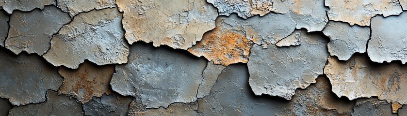 Closeup of jigsaw puzzle pieces in grey and tan tones, showcasing the fine texture and intricate detail, ideal for creative visual projects