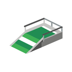 Wheelchair access ramp illustration with a modern design on a transparent background for accessibility
