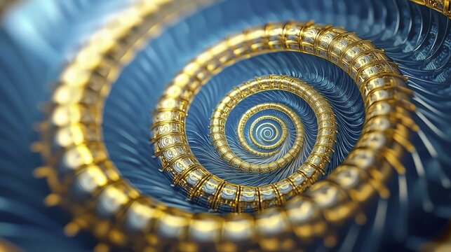 Dynamic clockwork spirals, deep blue backdrop, conveying a sense of urgency alongside trustworthiness and precision.