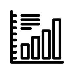 Fototapeta premium Financial growth bar chart with transparent background in line art style 