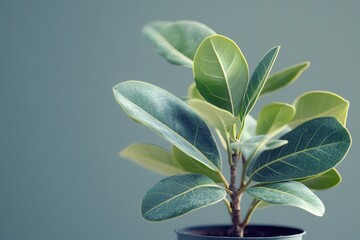 Obraz premium A close-up of a potted plant with vibrant green leaves.