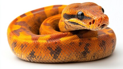 Obraz premium Close-up of amazon tree boa a defensive display in rainforest