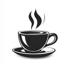 Obraz premium Hot coffee cup and saucer illustration. (1)