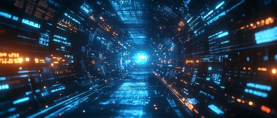 Obraz premium Futuristic stock market data visualization with fluctuating graphs, financial trends, glowing digital interface, and modern sleek design