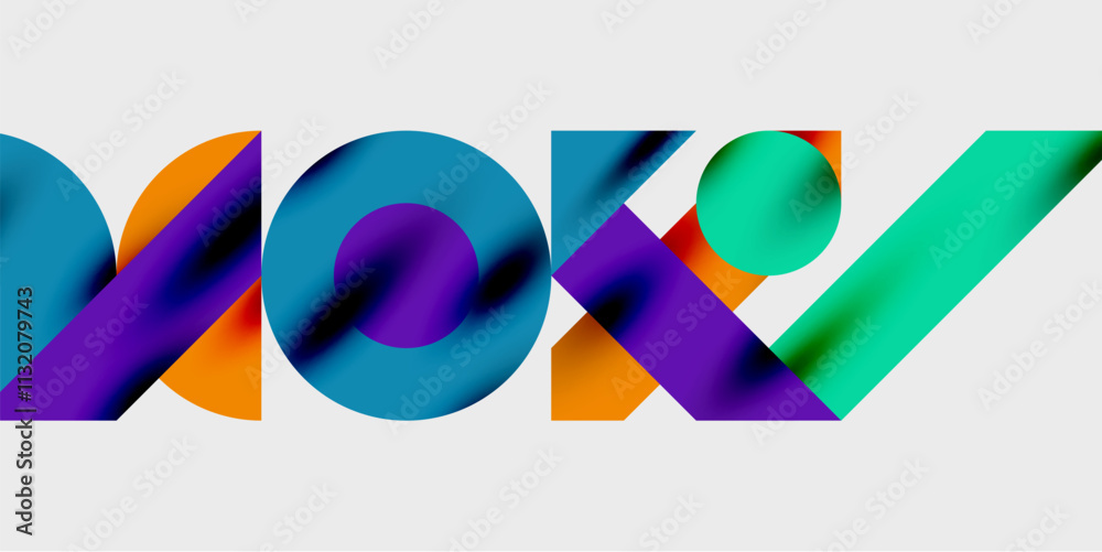 Aufkleber Vibrant abstract background circles with smooth gradients, creating a dynamic and modern design. Ideal for creative, tech, or contemporary-themed projects